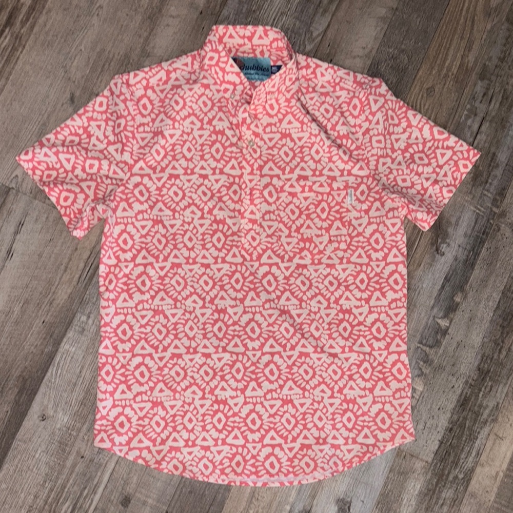 Chubbies Pink and White Casual Button Down Shirt